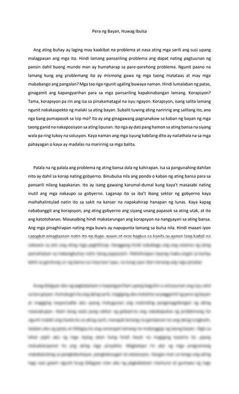 sanaysay tungkol sa korapsyon|Talumpati tungkol sa KORAPSYON By: Lyka Camille S. Aragon .